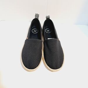 Inkkas Black Global Flat Woven Espadrille Slip On Shoes Size 9.5